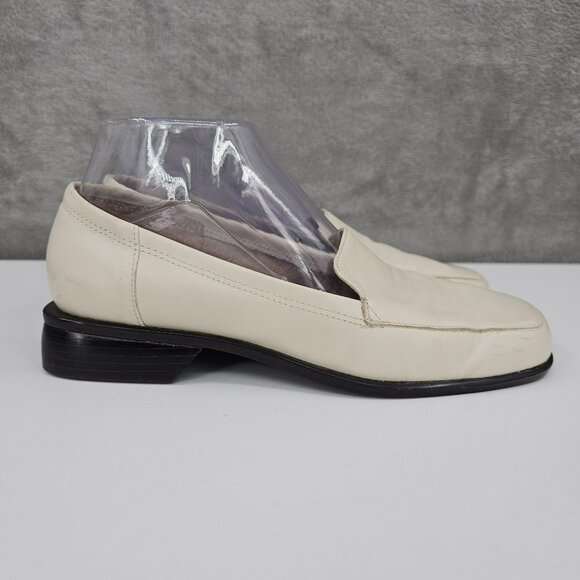 Westies Delbert Loafers 7.5 M Ivory Cream Leather Slip On Retro 90s Y2K Quality - Picture 6 of 15
